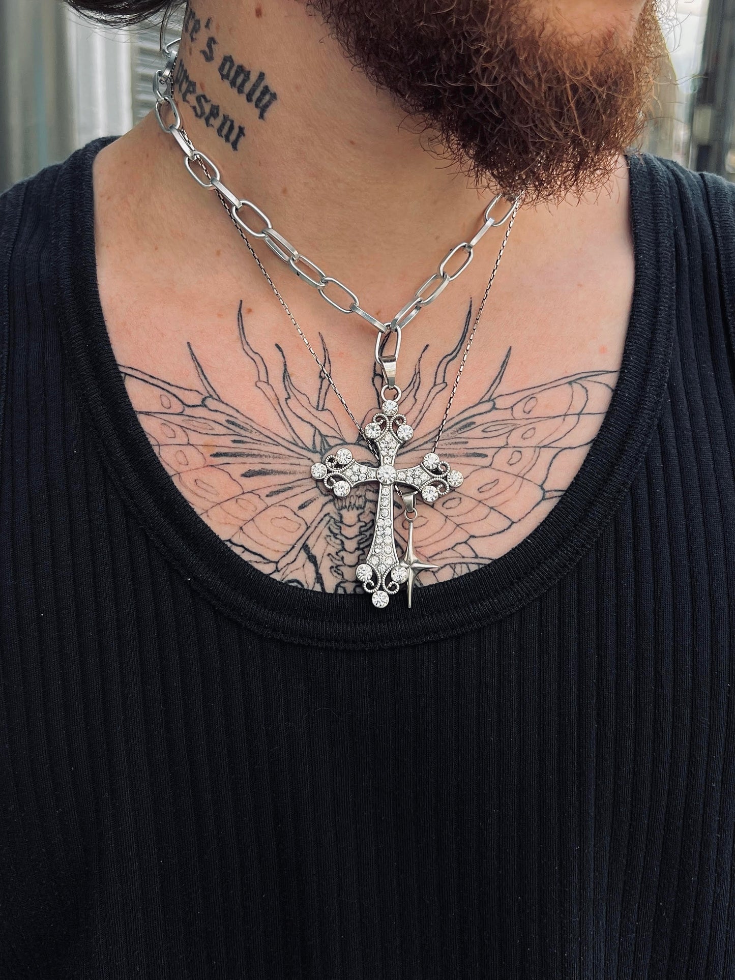 SILVER CROSS CHAIN