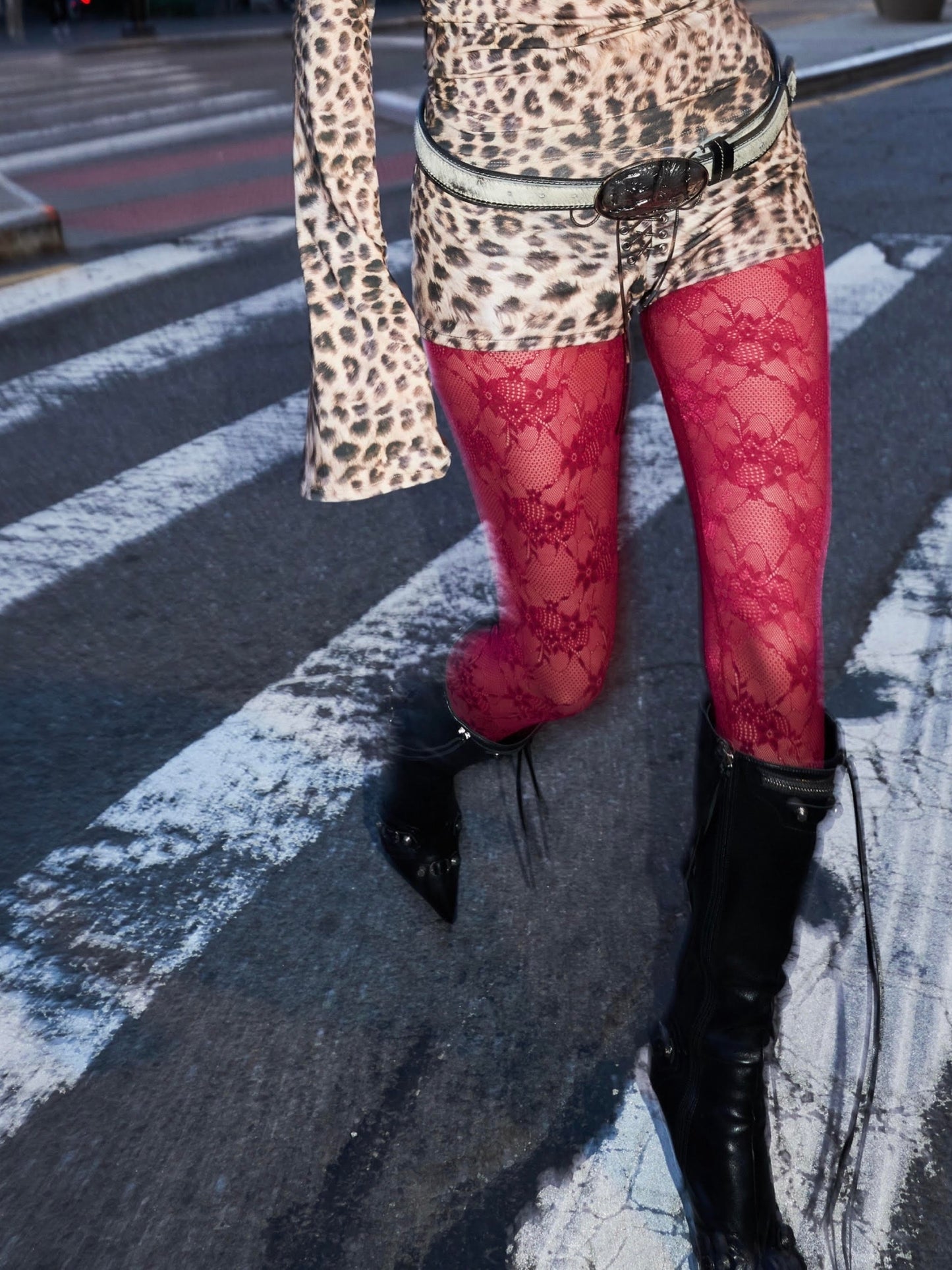 RED WINE LACE LEGGINGS